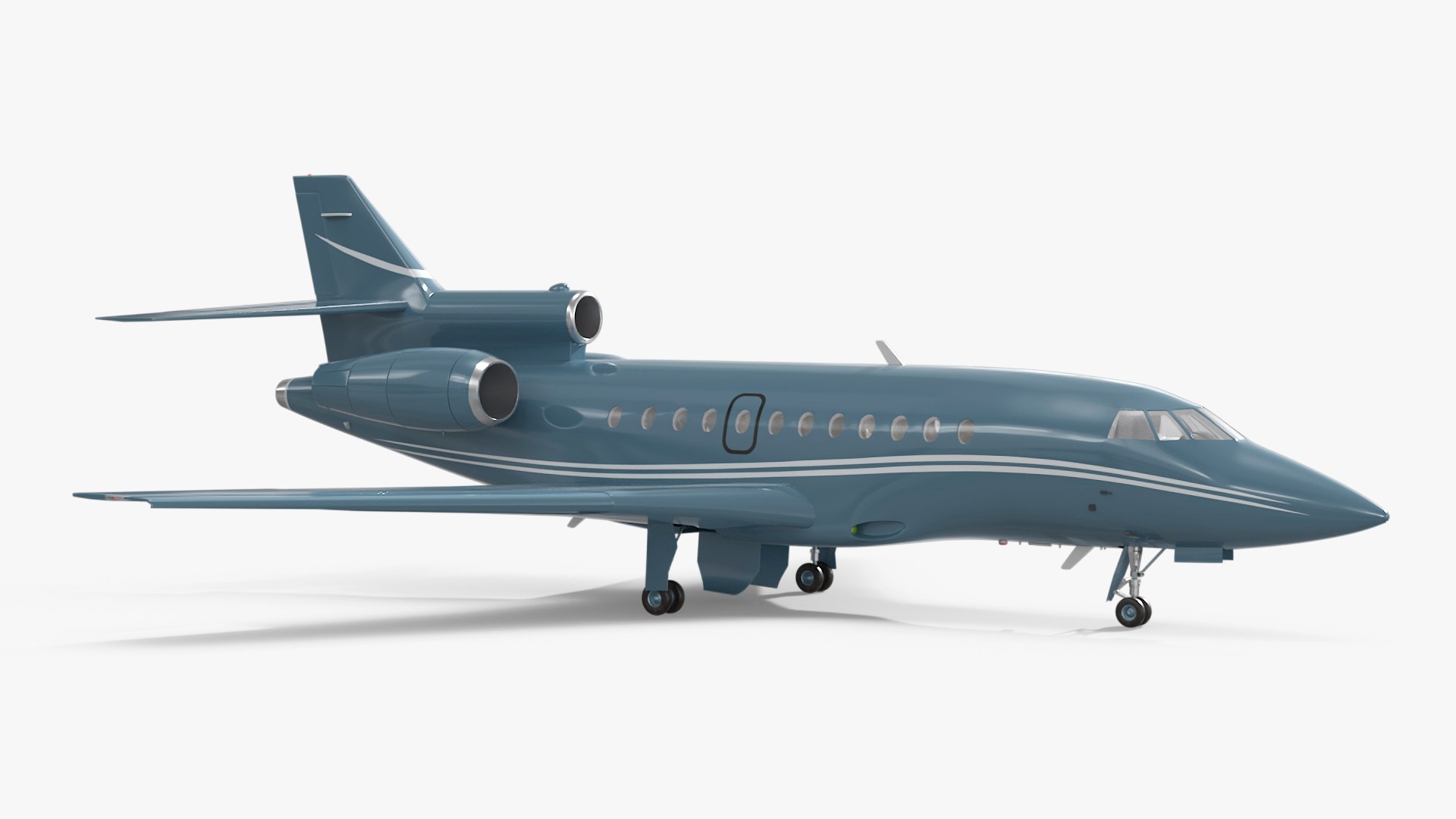 Business Jet Dassault 900 Simplified Rigged for Maya 3D model preview
