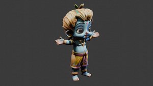 Lord Krishna 3D Model