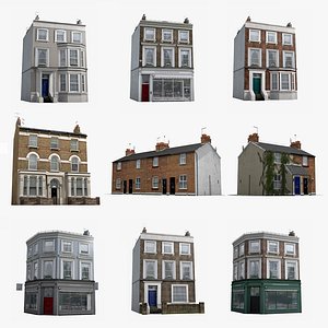 Realistic Old London House Collection
