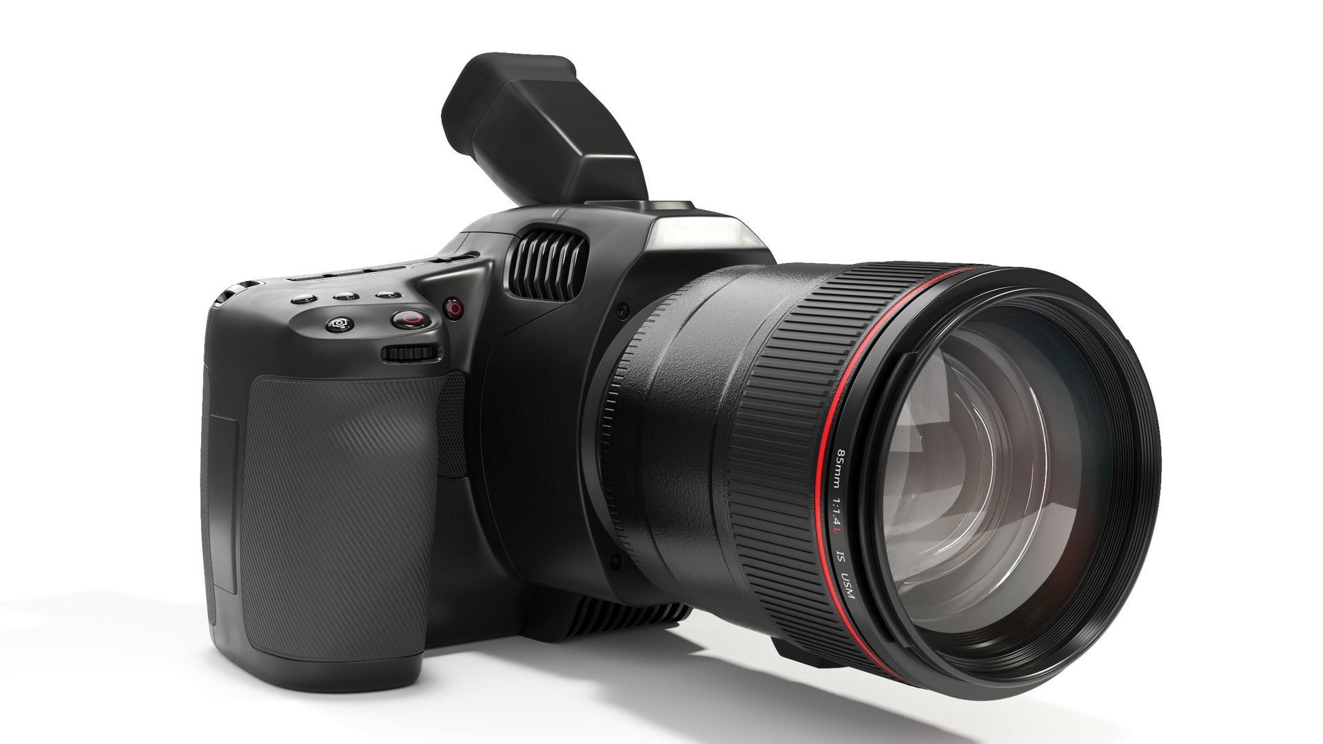 Professional Cinema Camera Premium with Lens 3D model preview