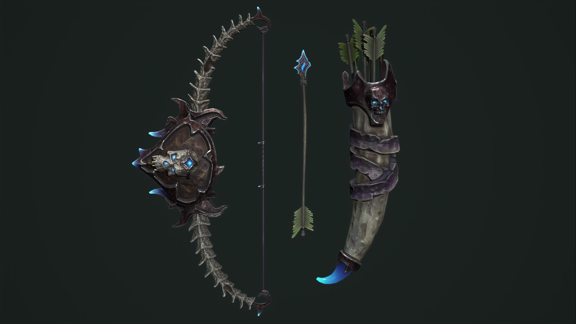 3D Undead bow and quiver https://p.turbosquid.com/ts-thumb/aJ/s7GUlz/7N/11/png/1668008135/1920x1080/fit_q87/3c71a368c2df336caba572758aca023df3f891d8/11.jpg