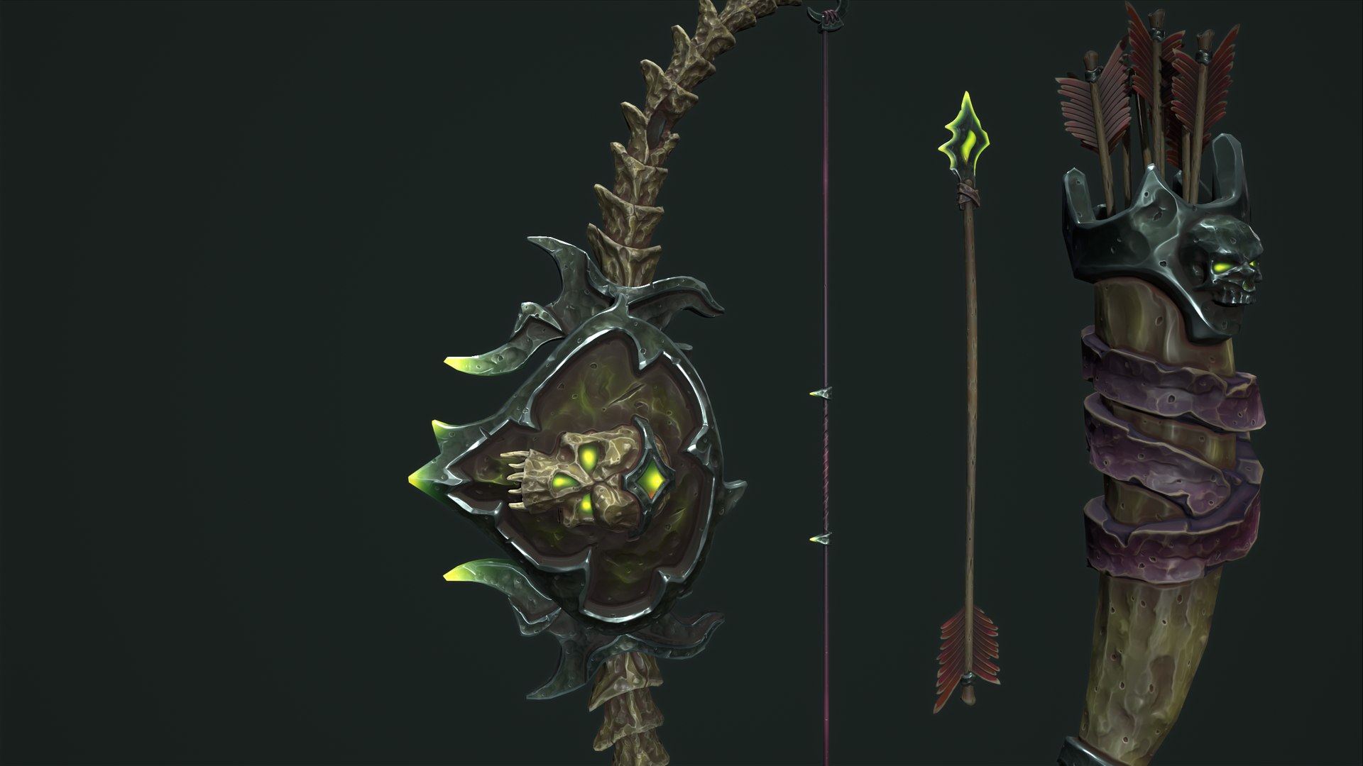 3D Undead Bow And Quiver - TurboSquid 1985040