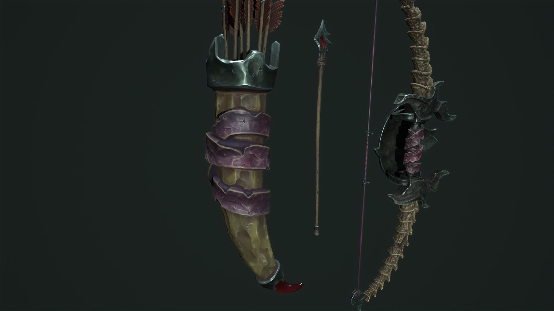 3D Undead bow and quiver https://p.turbosquid.com/ts-thumb/aJ/s7GUlz/N1/20/png/1668008147/1920x1080/fit_q87/b701f2f5e6ce5604c70b1f25dd3c45d9e0a31e02/20.jpg