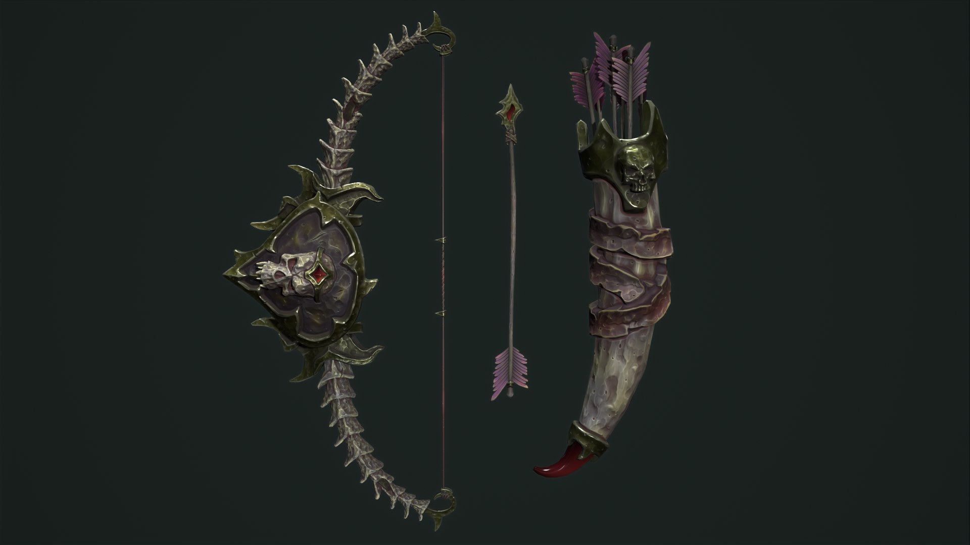 3D Undead bow and quiver https://p.turbosquid.com/ts-thumb/aJ/s7GUlz/Qf/14/png/1668008136/1920x1080/fit_q87/d3414666dfe70f77a971ea5e4f4816f52ddcd1bf/14.jpg