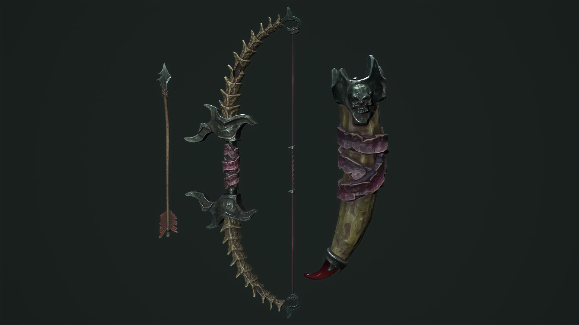 3D Undead bow and quiver https://p.turbosquid.com/ts-thumb/aJ/s7GUlz/Xw/22/png/1668008152/1920x1080/fit_q87/94c7f02261b01cdb301db8717db9caf0c82e89b9/22.jpg