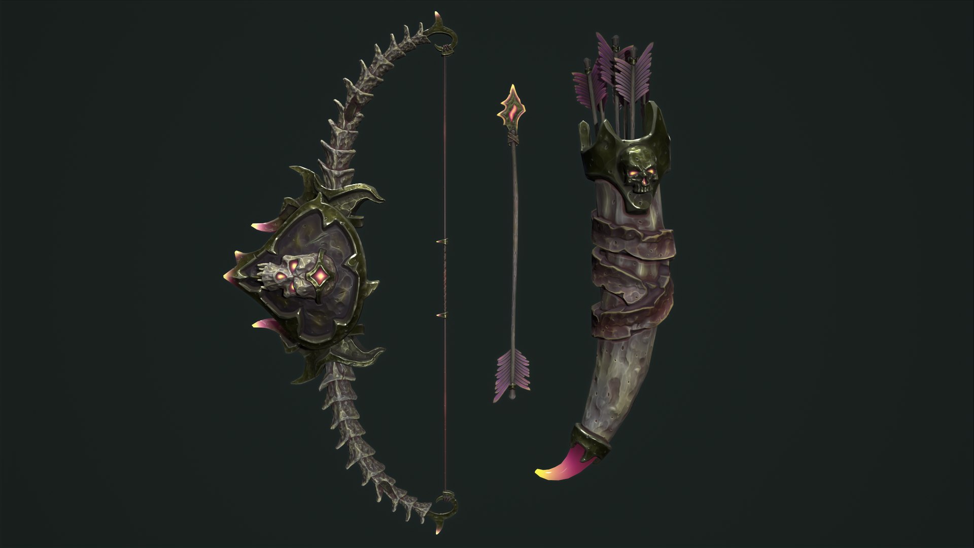 3D Undead bow and quiver https://p.turbosquid.com/ts-thumb/aJ/s7GUlz/bA/15/png/1668008136/1920x1080/fit_q87/2a0b3da3730298642ba79327042e5c58a9c74cb0/15.jpg