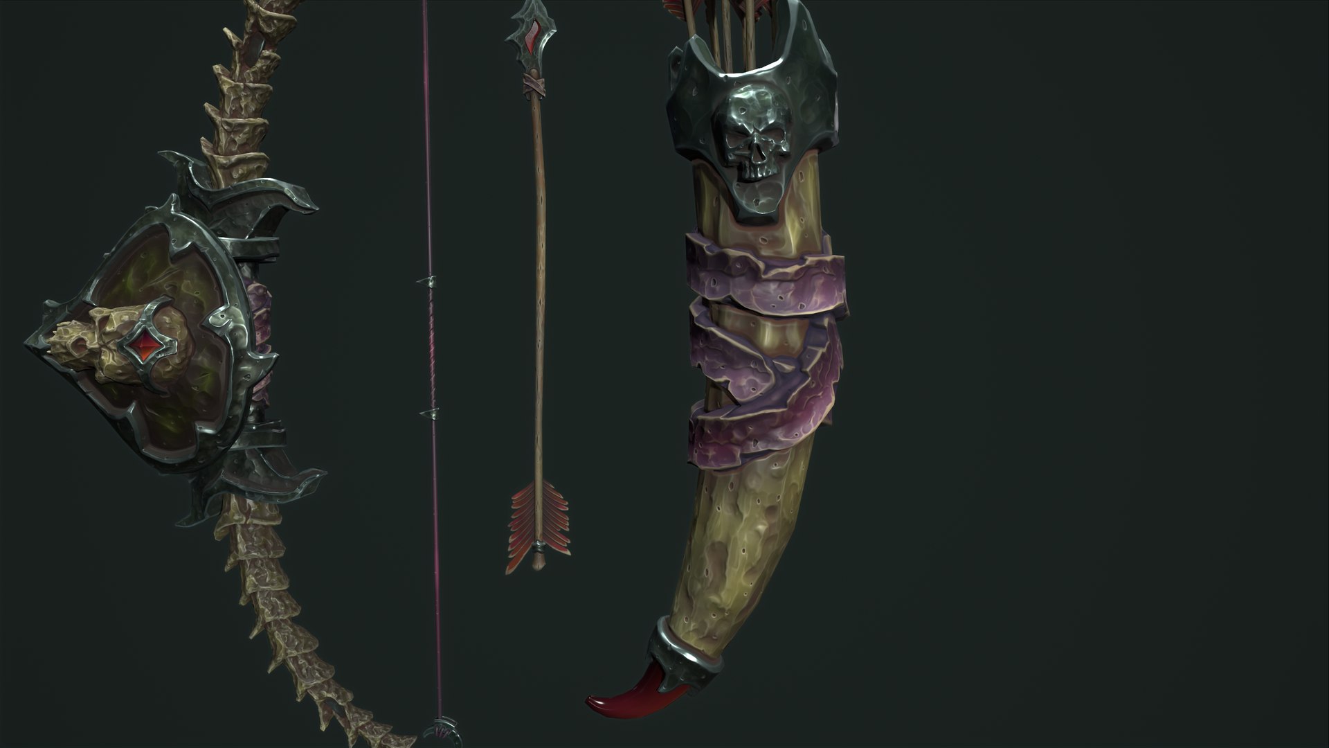 3D Undead bow and quiver https://p.turbosquid.com/ts-thumb/aJ/s7GUlz/wK/21/png/1668008149/1920x1080/fit_q87/a201d993755d43d3cc20f36760529f0f1221c95c/21.jpg