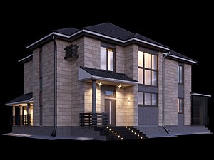 Two-story house with a terrace