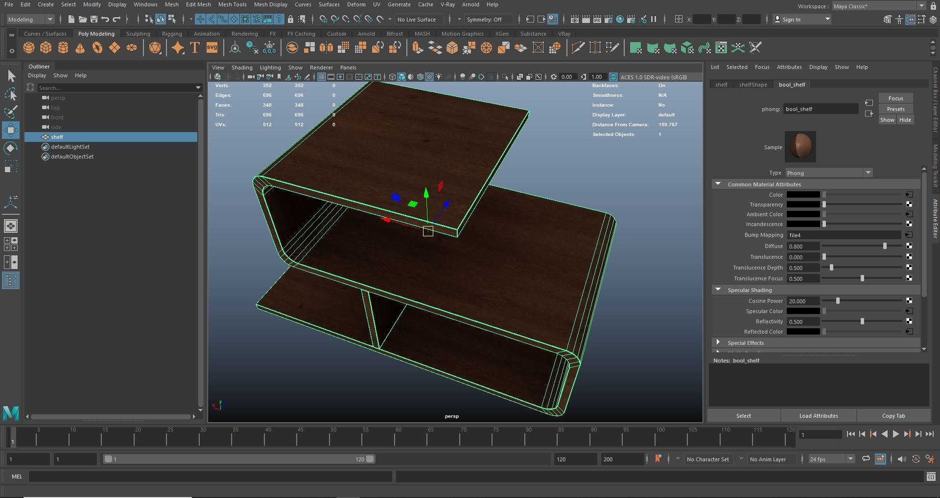 Modern Wooden Shelf AR VR PBR 3D - TurboSquid 2007706