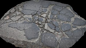 asphalt destroyed road debris part5 photogrammetry 3D model