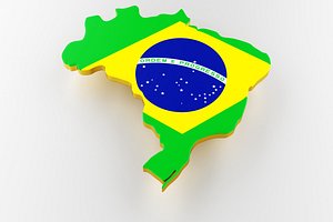 brazil land border flag 3D model