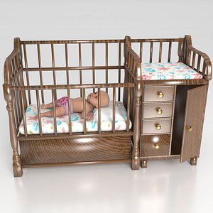 3D Baby Cradle model