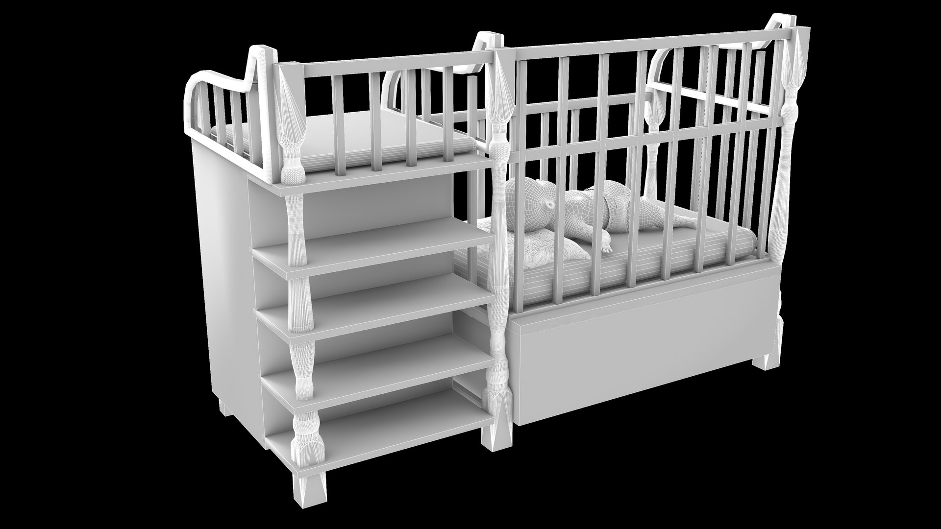 3D Baby Cradle Model - TurboSquid 2559172