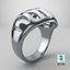 Silver Skeleton Ring Gothic Punk Jewelry
