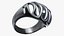 Silver Skeleton Ring Gothic Punk Jewelry