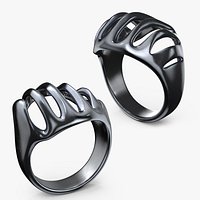 Silver Skeleton Ring Gothic Punk Jewelry