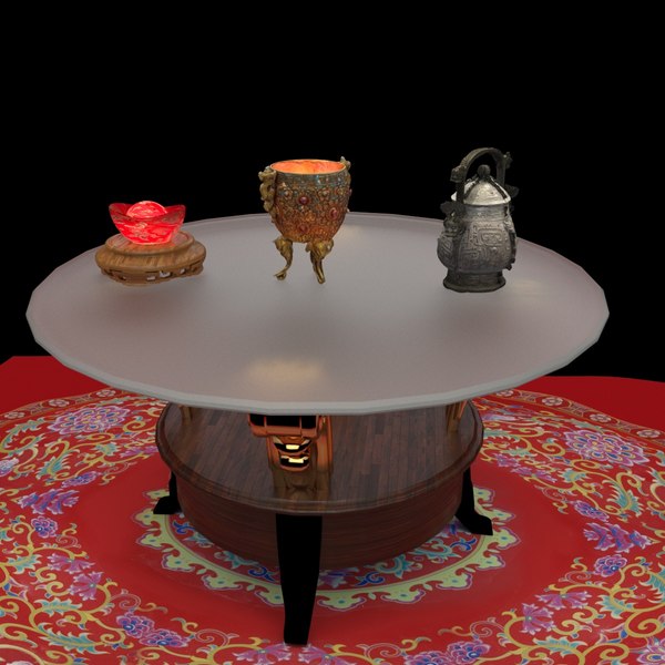 3D Chinese wine vessel and cup