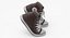 3D Basketball Leather Shoes Bent Brown