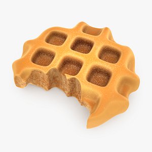 3D model Waffle Cartoon Bitten