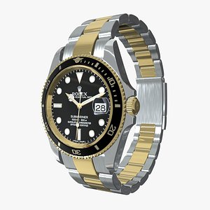 3D Rolex Submariner Date Oystersteel and yellow gold - Black Dial