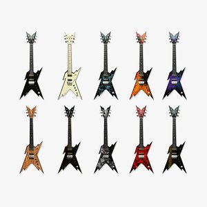 3D 10 Electric Guitars B - Music Instrument Design