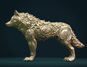 3D model wolf
