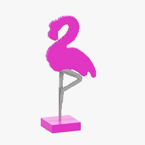 Voxel Flamingo Decor