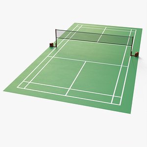 PBR Badminton Court Floor and Net