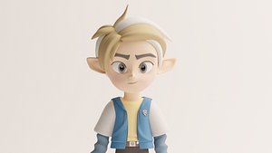 Half Human-Elf Character with Disney-Pixar Animation Style 3D model