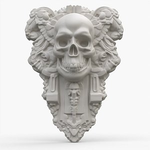 Baroque Skull Carving 4 3D model