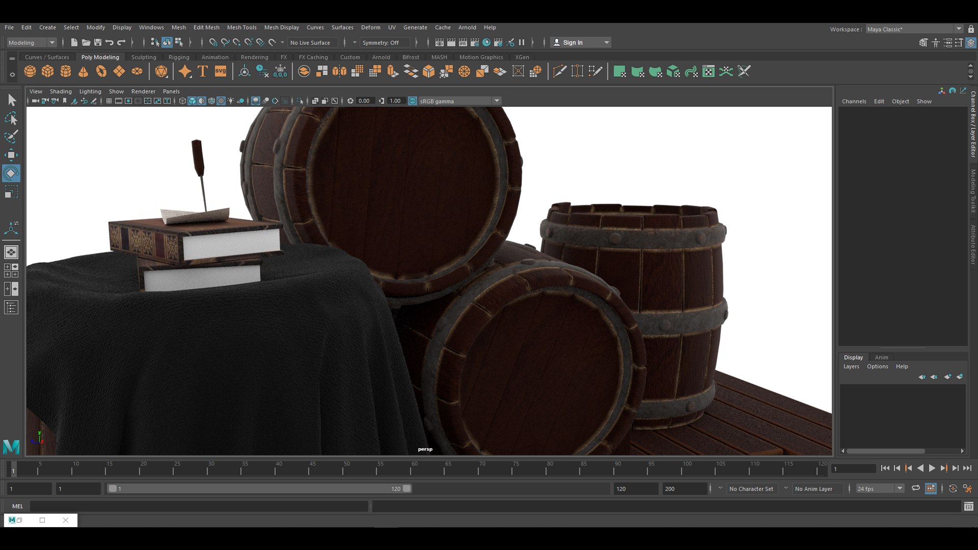 3D Model Wooden Barrel - Wood Ground Game Assets - Wine Barrel ...