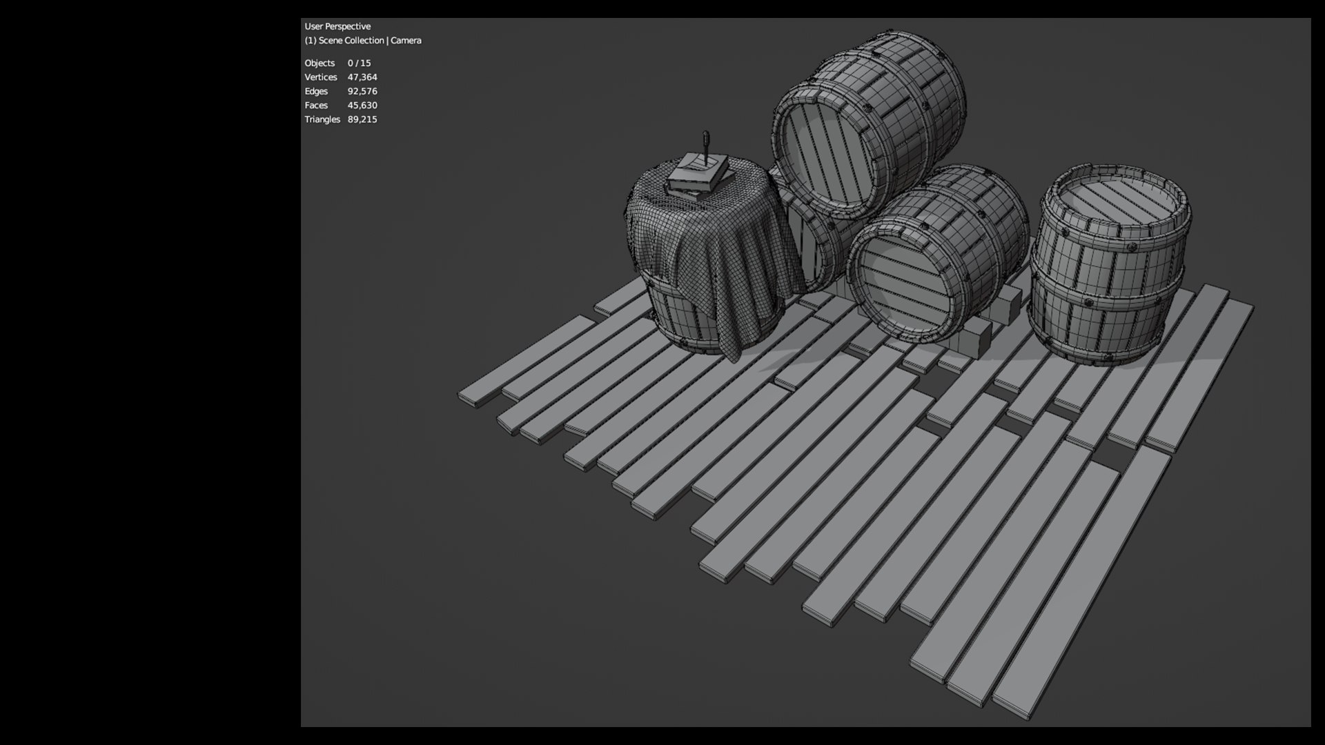 3D Model Wooden Barrel - Wood Ground Game Assets - Wine Barrel ...