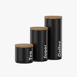 Tea Coffee Sugar Tins 3D model