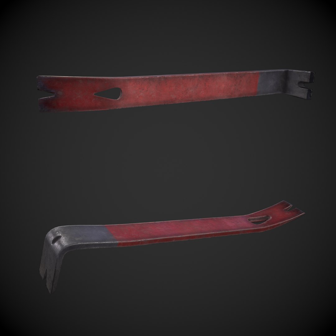 Crowbar 3D model https://p.turbosquid.com/ts-thumb/aK/yBAJWi/iZ/crowbar000/png/1622772632/1920x1080/fit_q87/4148873e3802d110194ae17927646a360741ac03/crowbar000.jpg