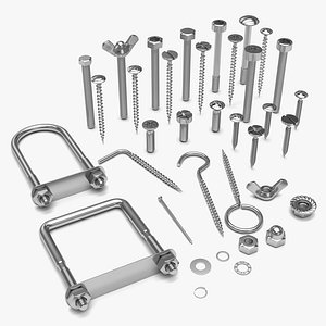 3D pack bolts screws model