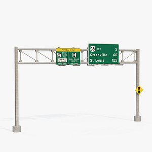 3D Highway Sign III model