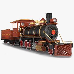 Steam Train And Freight Wagon