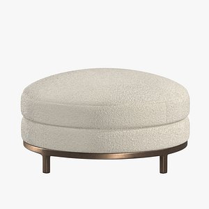 Coco Ivory Boucle Luxury Foot stool 3D model