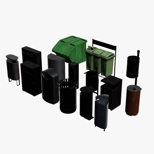 Street Trash Bin Kit 3D model