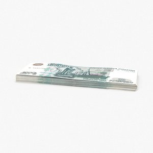 1000 ruble note stack 3d max