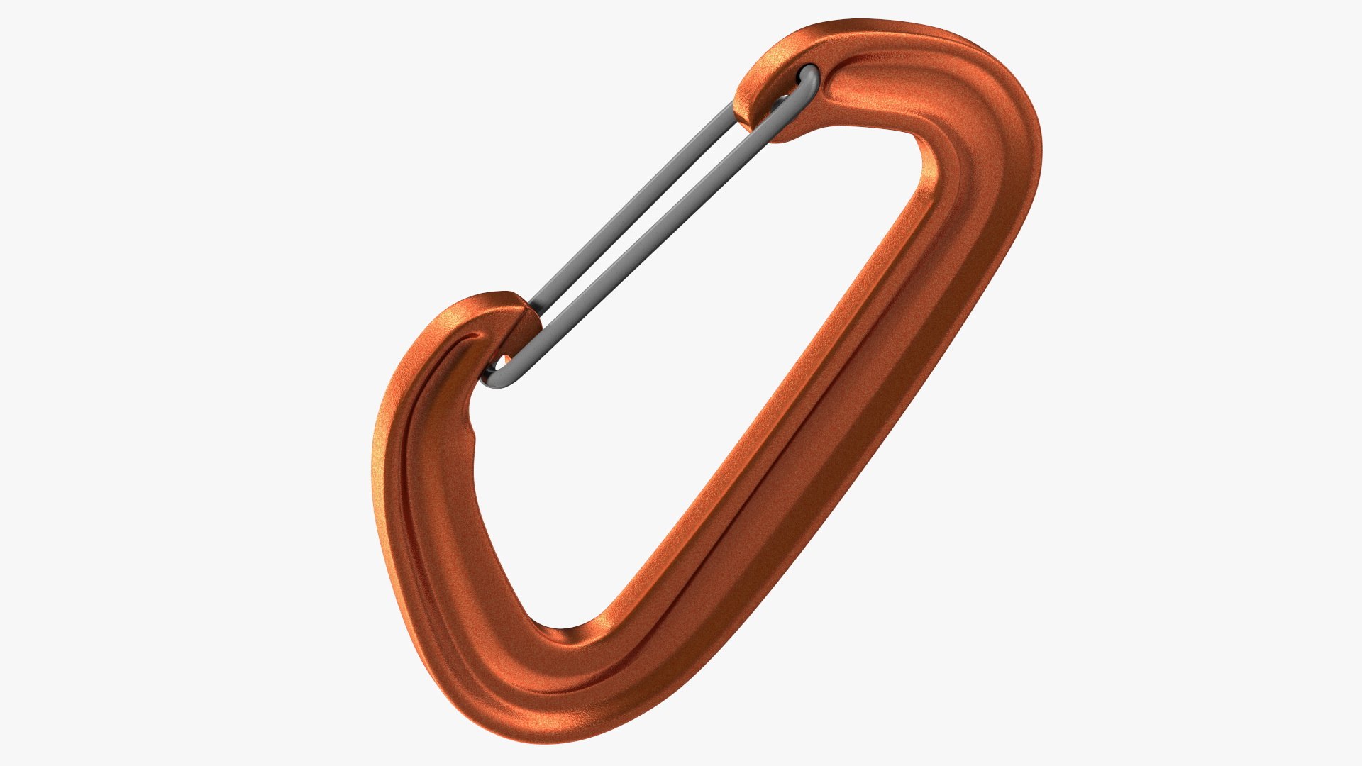 Carabiner Closed Orange 3D model preview