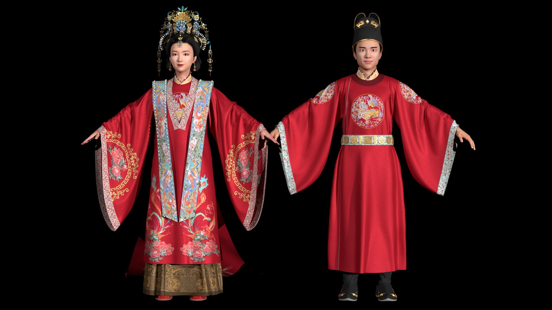 Traditional Chinese wedding attire  phoenix 3D model https://p.turbosquid.com/ts-thumb/aL/Tpov5e/uv/hunli_04/jpg/1714212799/1920x1080/fit_q87/053a0d1d501a4798e30db600c5e184ce1d5b8b17/hunli_04.jpg