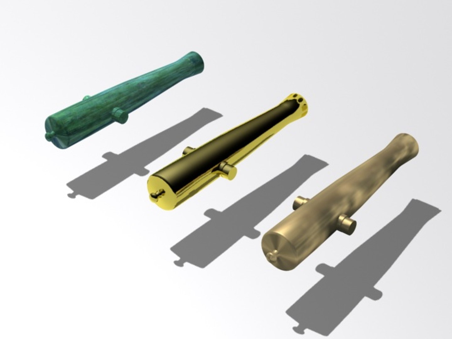 3d model cannon barrels