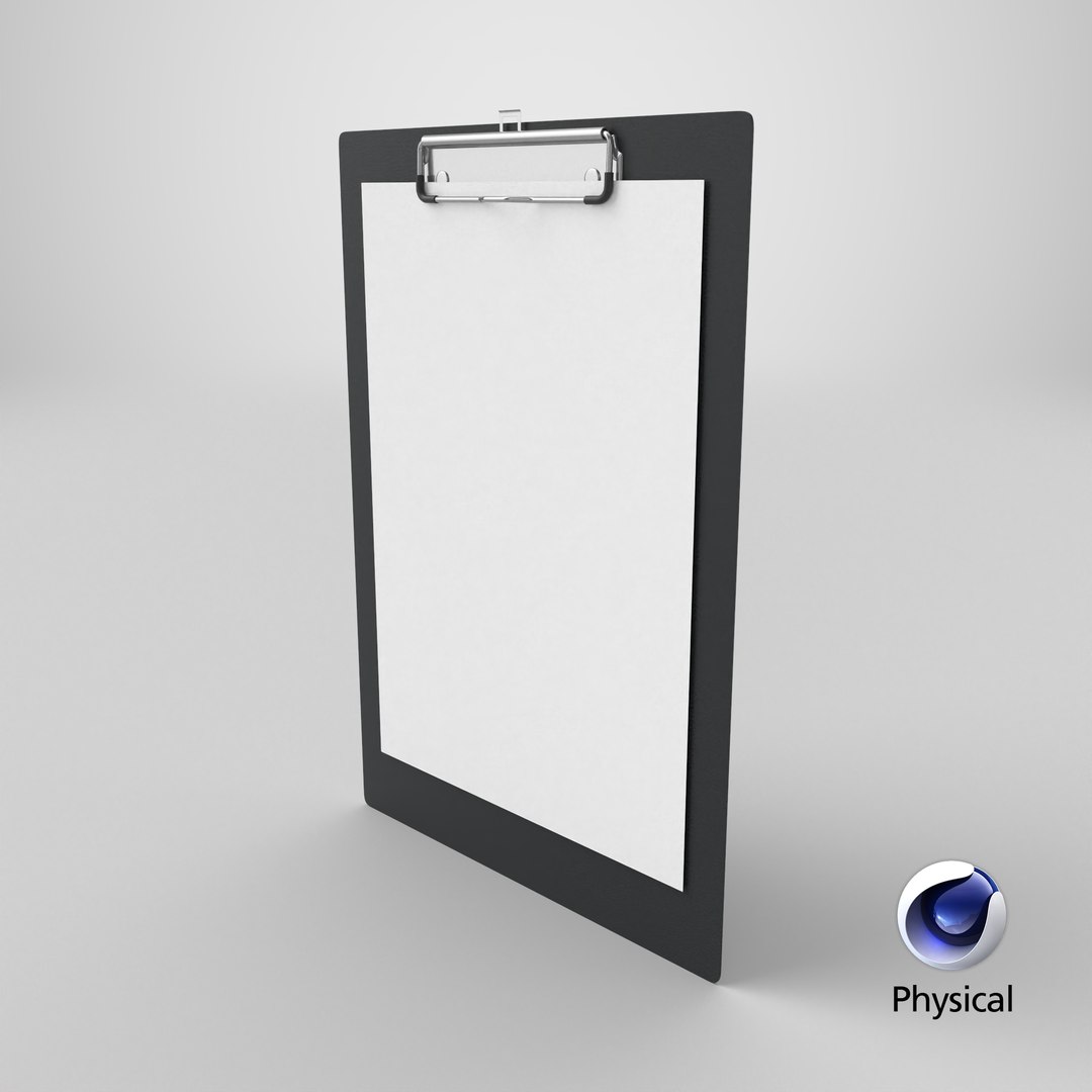 3D Clipboard With Paper Sheet 3D Model Model - TurboSquid 2635730