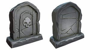 3D model cartoon stone
