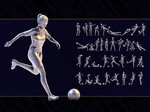 35 Soccer Player female figures
