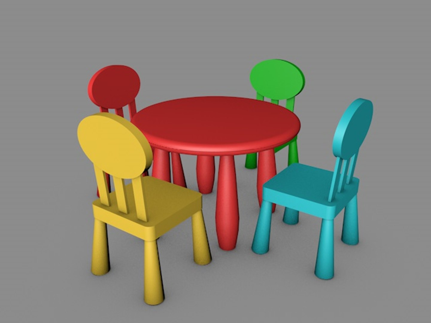 Free 3D Kids Table Chair Model - TurboSquid 1388038