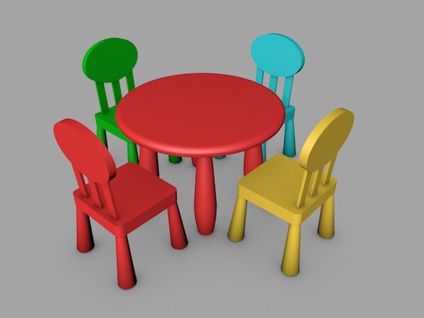Free 3D kids table chair model - TurboSquid 1388038