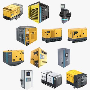 Atlas Copco Industrial Equipment 3D Model Bundle