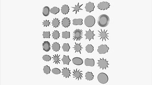 3D model STICKY STARS BADGE PACK